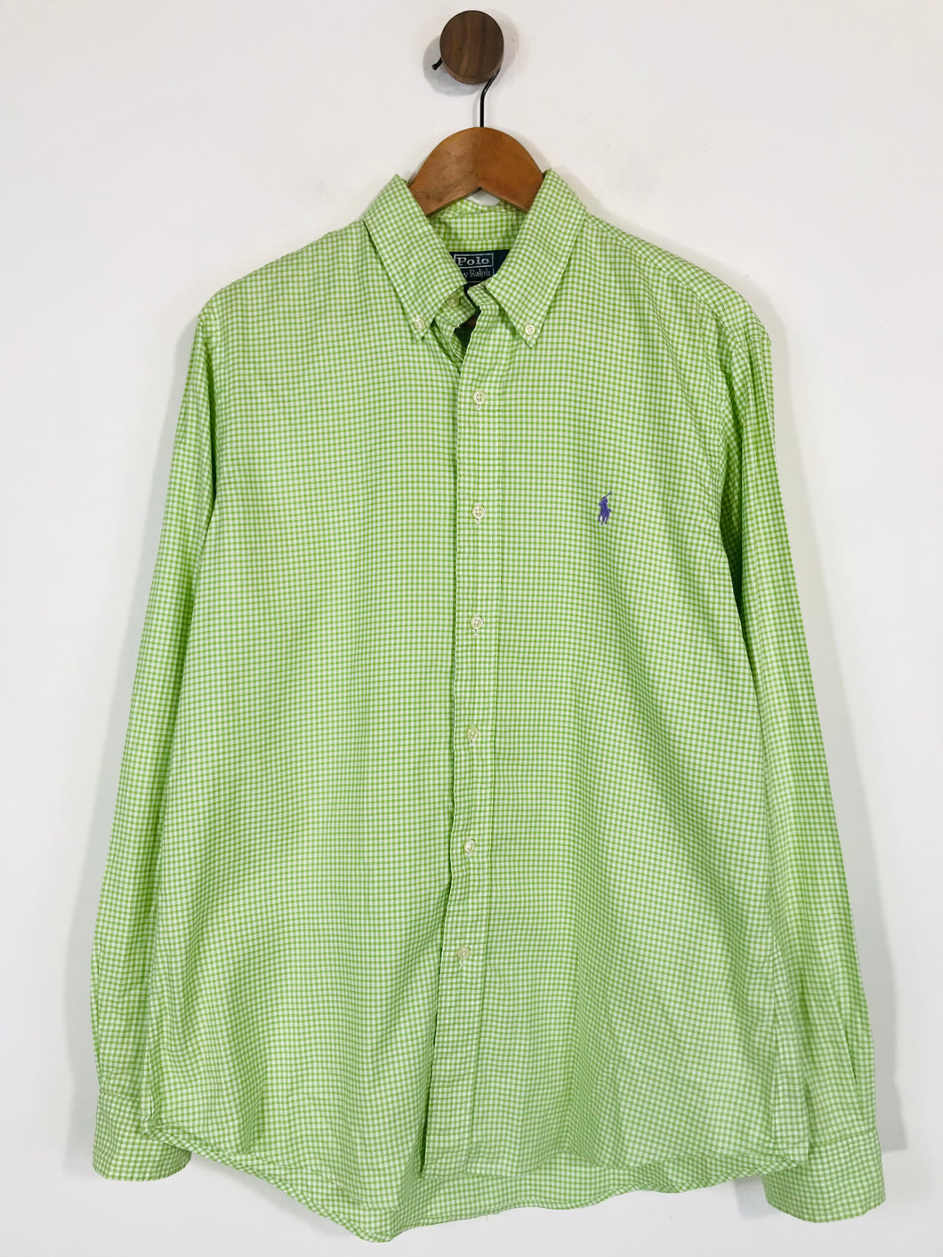 Ralph Lauren Men's Check Gingham Button-Up Shirt | 40-41 | Green
