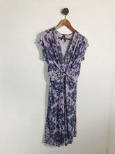 Load image into Gallery viewer, Seraphine Women&#39;s Floral Gathered Tie Up A-Line Dress | UK10 | Purple
