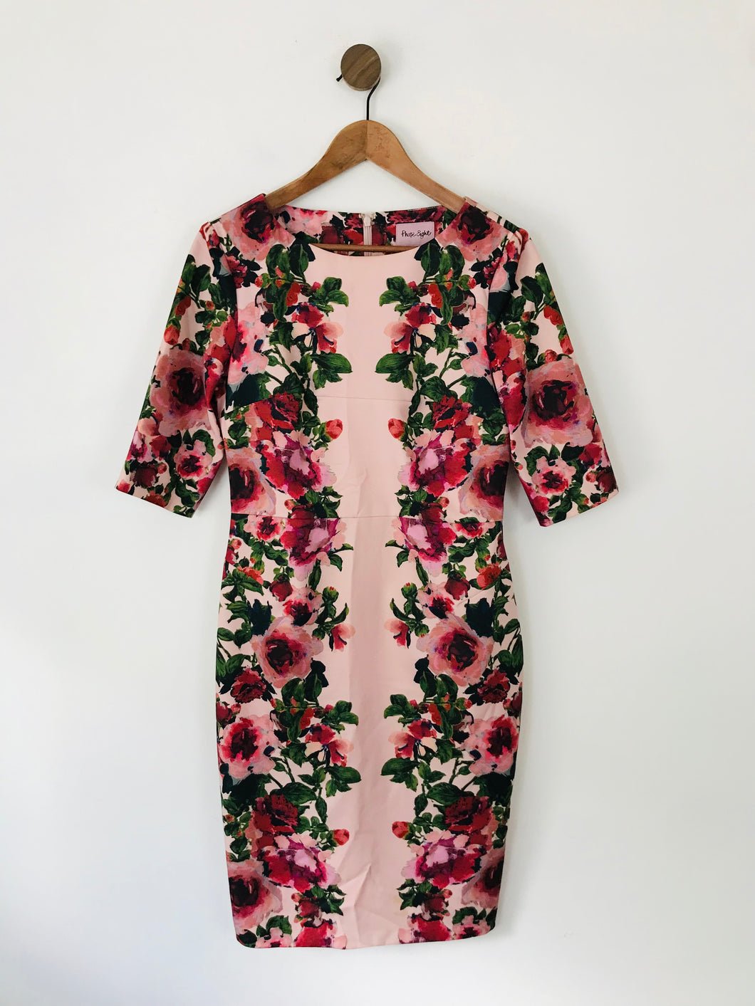 Phase Eight Women's Floral Midi Sheath Dress | UK12 | Pink