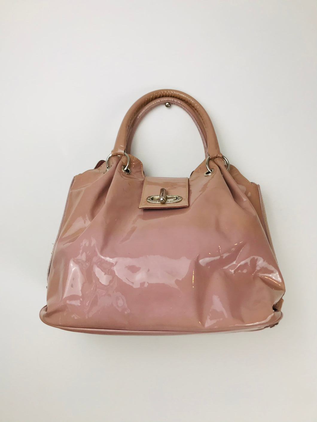 Russell & Bromley Womens Patent Tote Bag | Medium | Pink