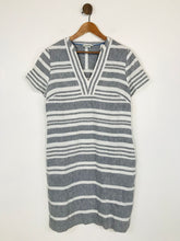 Load image into Gallery viewer, Boden Women&#39;s Linen Striped Shift Dress | UK14 | Blue
