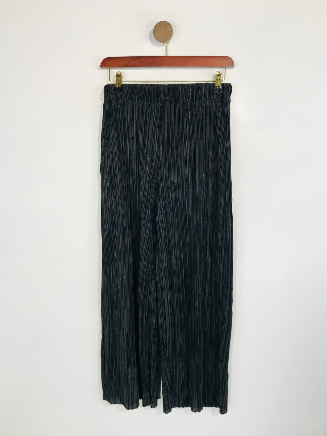 Zara Women's Wide Leg Pleated Culottes Trousers | XS UK6-8 | Black