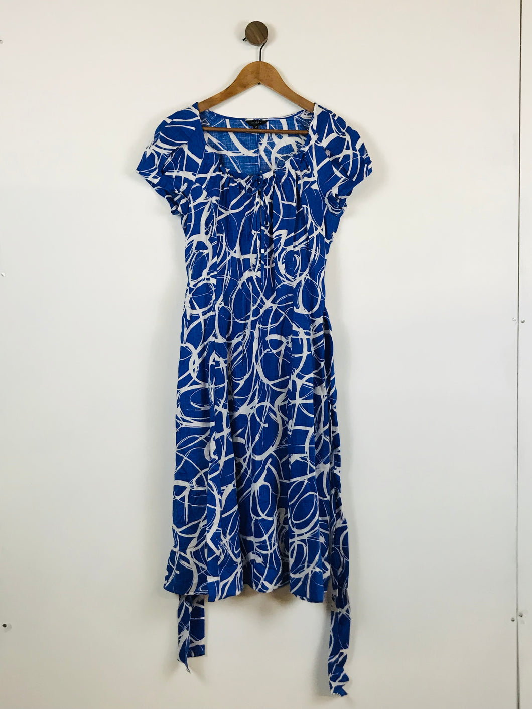Hobbs Women's Flax Midi A-Line Dress | UK12 | Blue