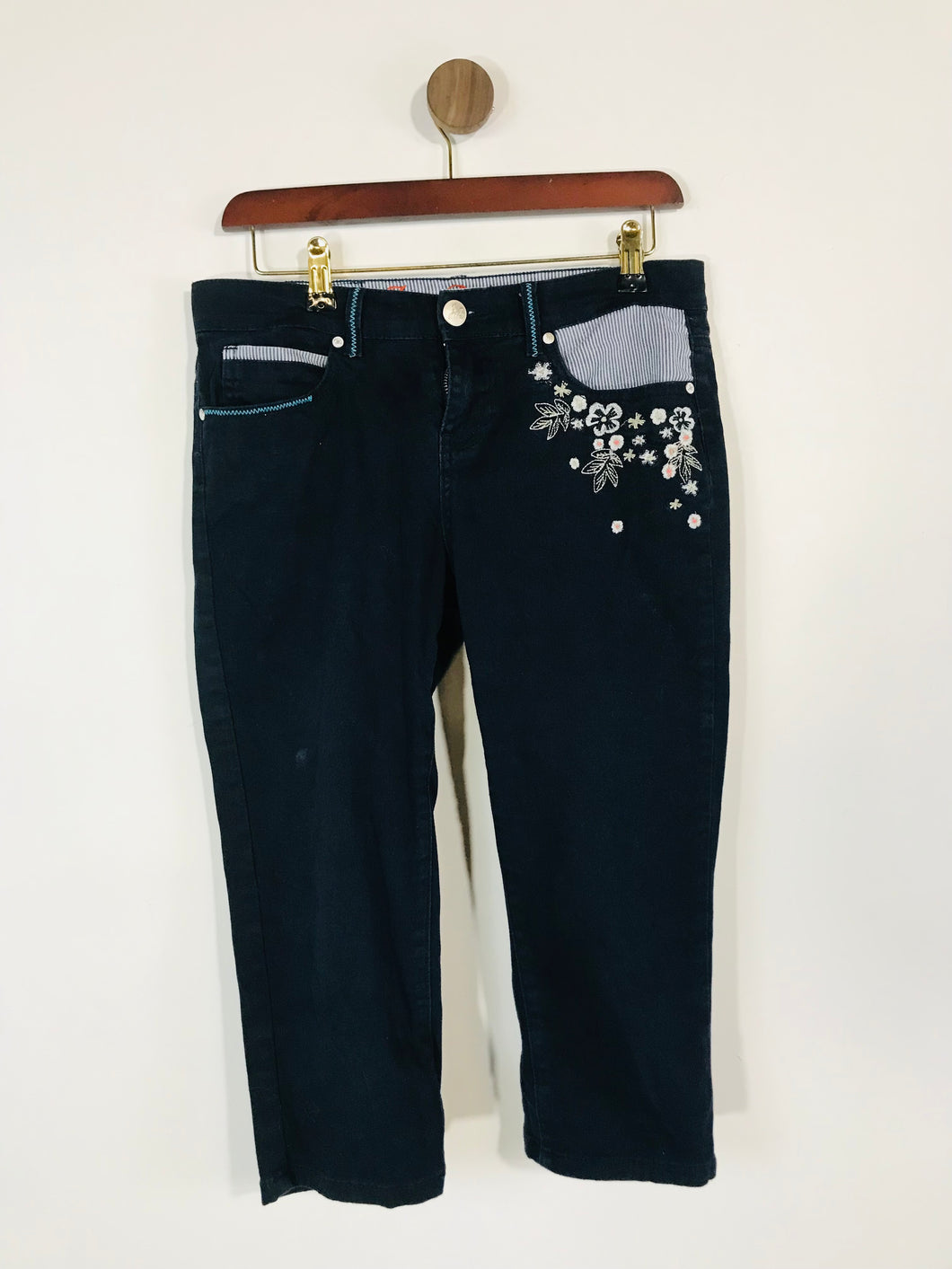 Joe Browns Women's Cotton Floral Straight Jeans | UK10 | Blue
