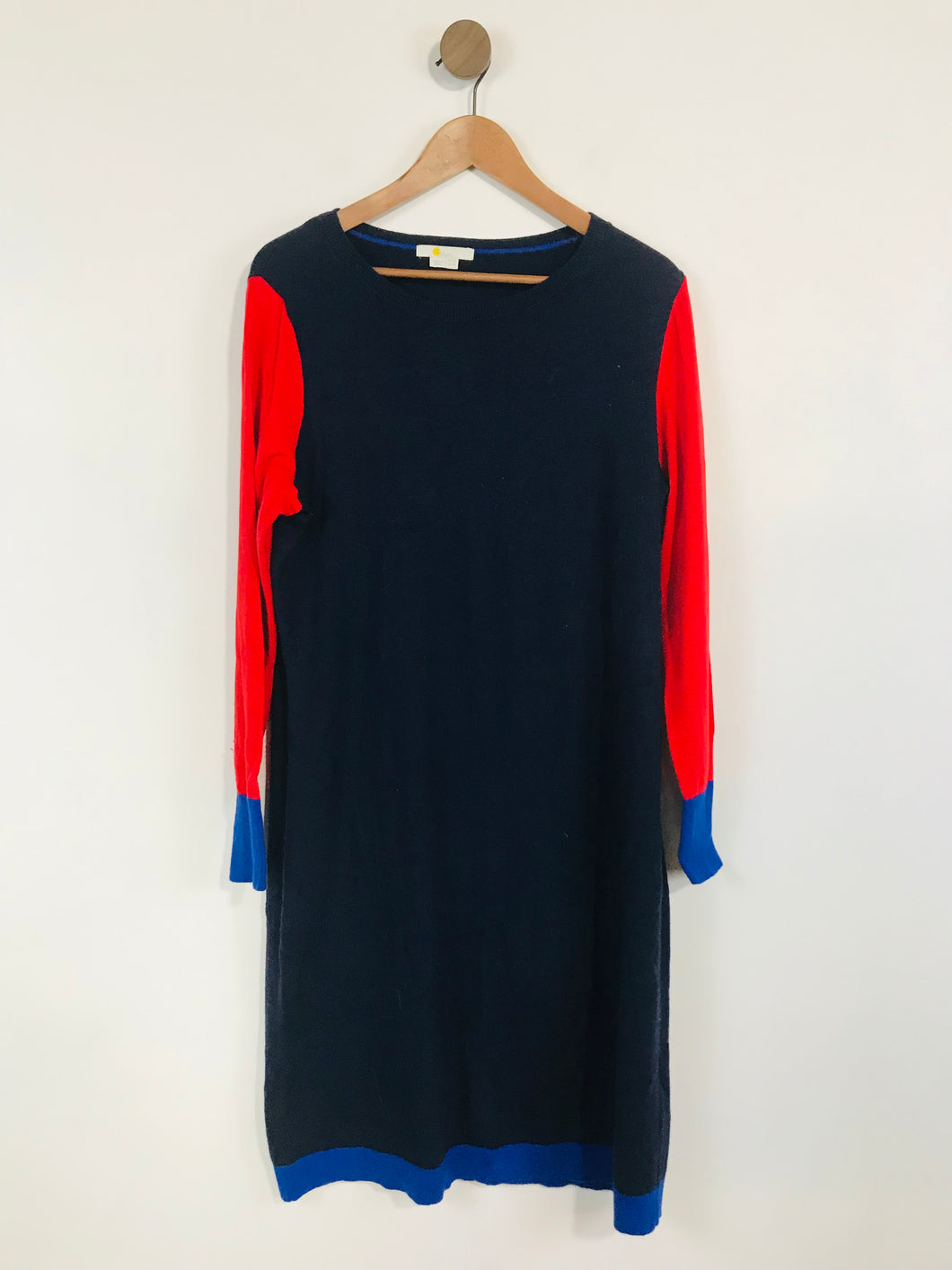 Boden Women's Wool Blend Jumper Shift Dress | UK20 | Blue