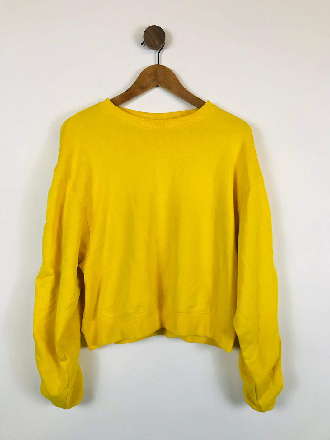 Weekday Women's Ruched Sleeve Sweatshirt Jumper | XS UK6-8 | Yellow