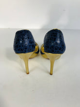 Load image into Gallery viewer, Faith Women&#39;s Heeled Peep Toe Heels | UK6 | Blue
