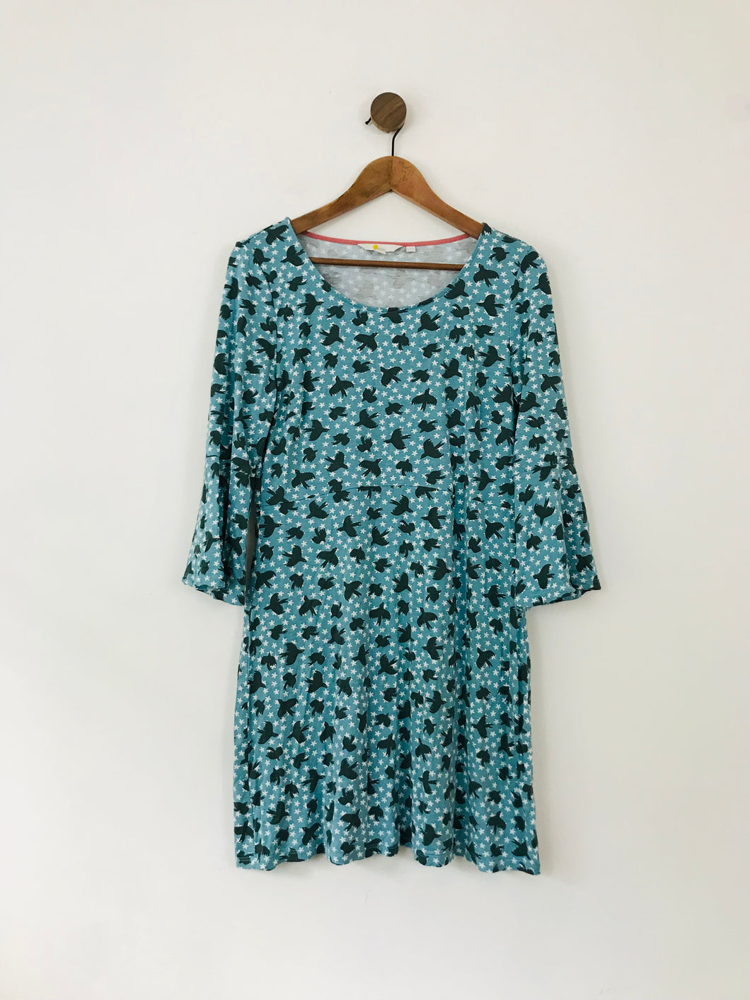 Boden Women's Bird Print A-Line Dress | UK14 | Blue