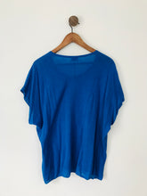 Load image into Gallery viewer, Brora Women’s Linen Cotton Wide Neck Top Blouse | UK16-18 | Blue
