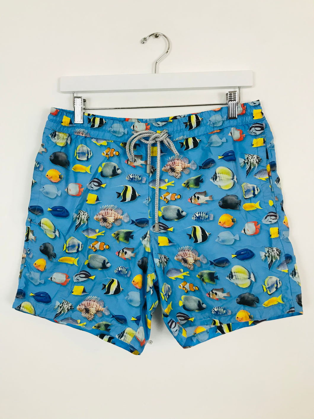 Zeybra Men’s Fish Print Swim Shorts | S | Blue