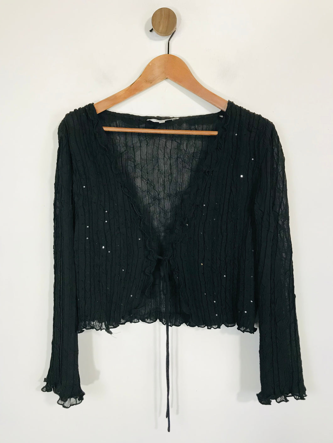 East Women's Ruffle Sequin Blouse | UK14 | Black