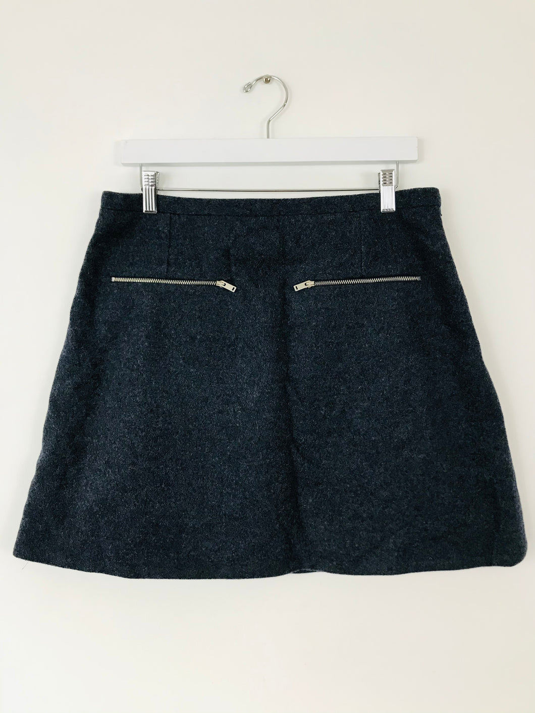 Cos Women’s A-line Wool Zip Mini Skirt | 42 UK16 | Grey