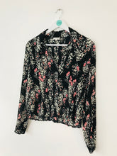 Load image into Gallery viewer, Phase Eight Women’s Floral Print Pleated Shirt | UK10-12 | Black
