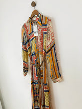 Load image into Gallery viewer, Zara Women’s Long Sleeve Maxi Shirt Dress NWT | L UK14 | Multi
