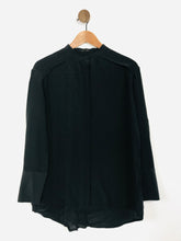 Load image into Gallery viewer, AllSaints Women&#39;s Silk Blend Button-Up Shirt | UK12 | Black
