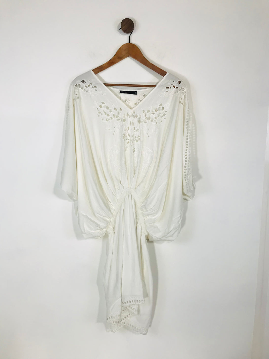 Karen Millen Women's Slouchy Crochet Shift Dress | UK16  | White