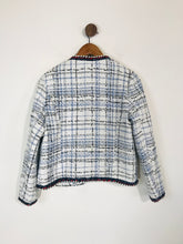 Load image into Gallery viewer, Zara Women&#39;s Check Tweed Blazer Jacket | M UK10-12 | White
