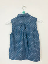 Load image into Gallery viewer, Jack Wills Womens Polka Dot Collared Tank Top | UK6 | Blue
