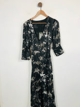 Load image into Gallery viewer, All Saints Women&#39;s Silk Floral Wrap Dress NWT | M UK10-12 | Black
