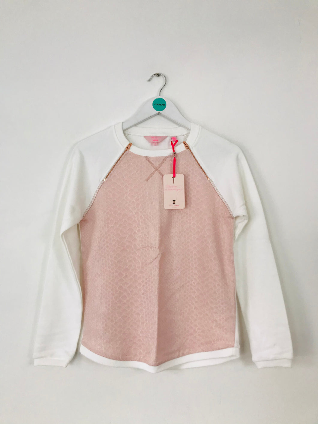 Ted Baker Women’s Animal Print Sweatshirt NWT | 1 UK8 | White and Pink