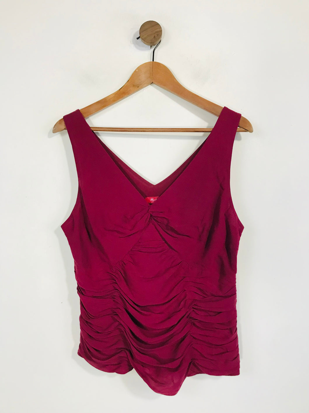 Monsoon Women's Silk Ruched Tank Top | UK16 | Red