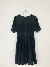 Load image into Gallery viewer, Reiss Womens Embroidered Skater A-Line Dress | UK8 | Navy
