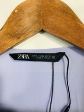 Load image into Gallery viewer, Zara Women&#39;s Wrap Blouse | XL UK16 | Blue

