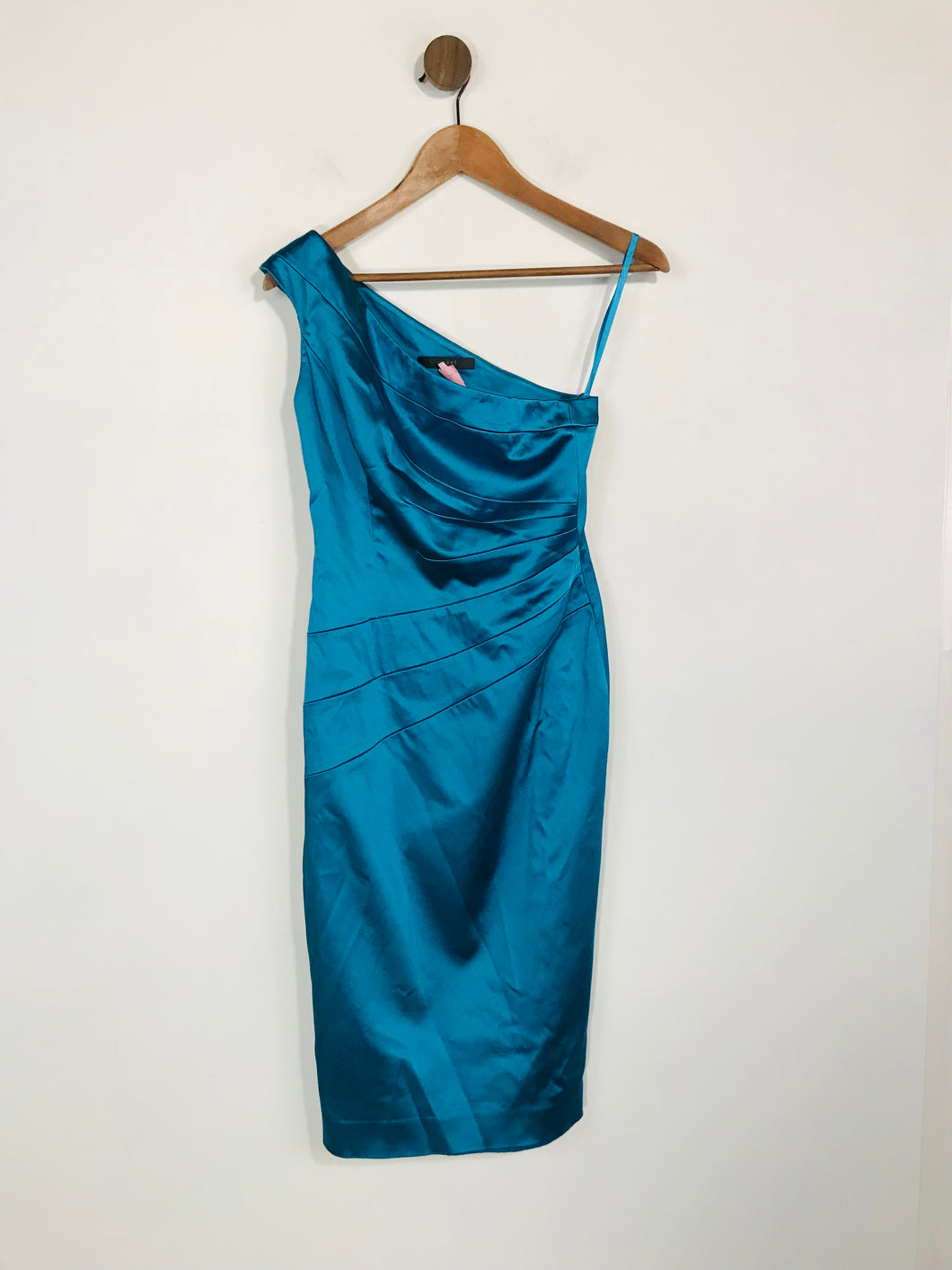 Coast Women's Pleated Asymmetric Sheath Dress | UK6 | Blue