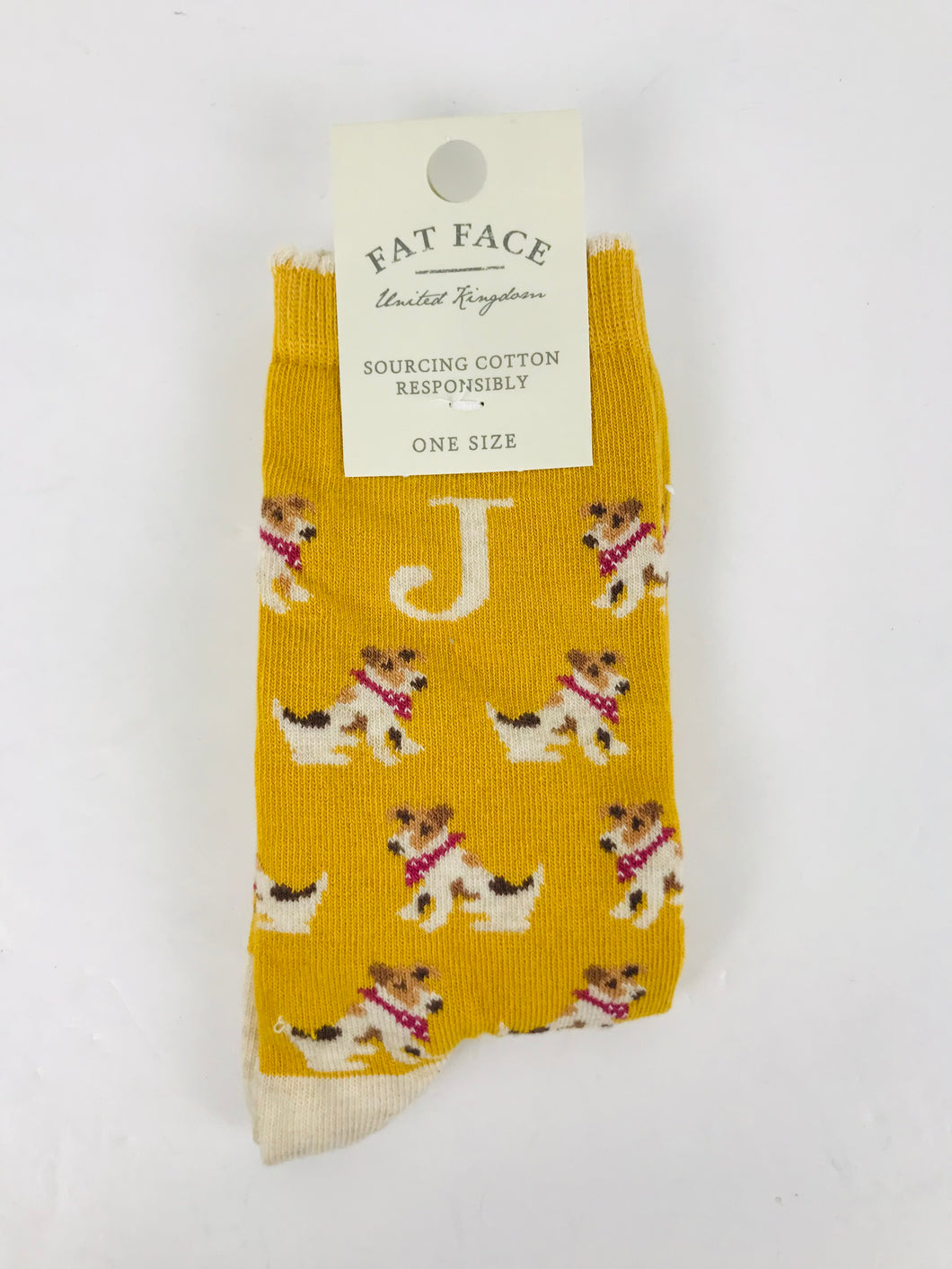 Fat Face Women's Dog Socks NWT | OS | Yellow
