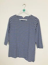 Load image into Gallery viewer, Cos Women’s Stripe 3/4 Length Striped T-shirt | M UK10-12 | Blue

