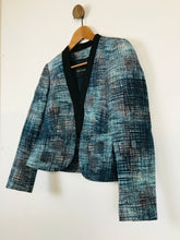 Load image into Gallery viewer, Tara Jarmon Women&#39;s Silk Cropped Blazer Jacket | 36 UK8 | Blue
