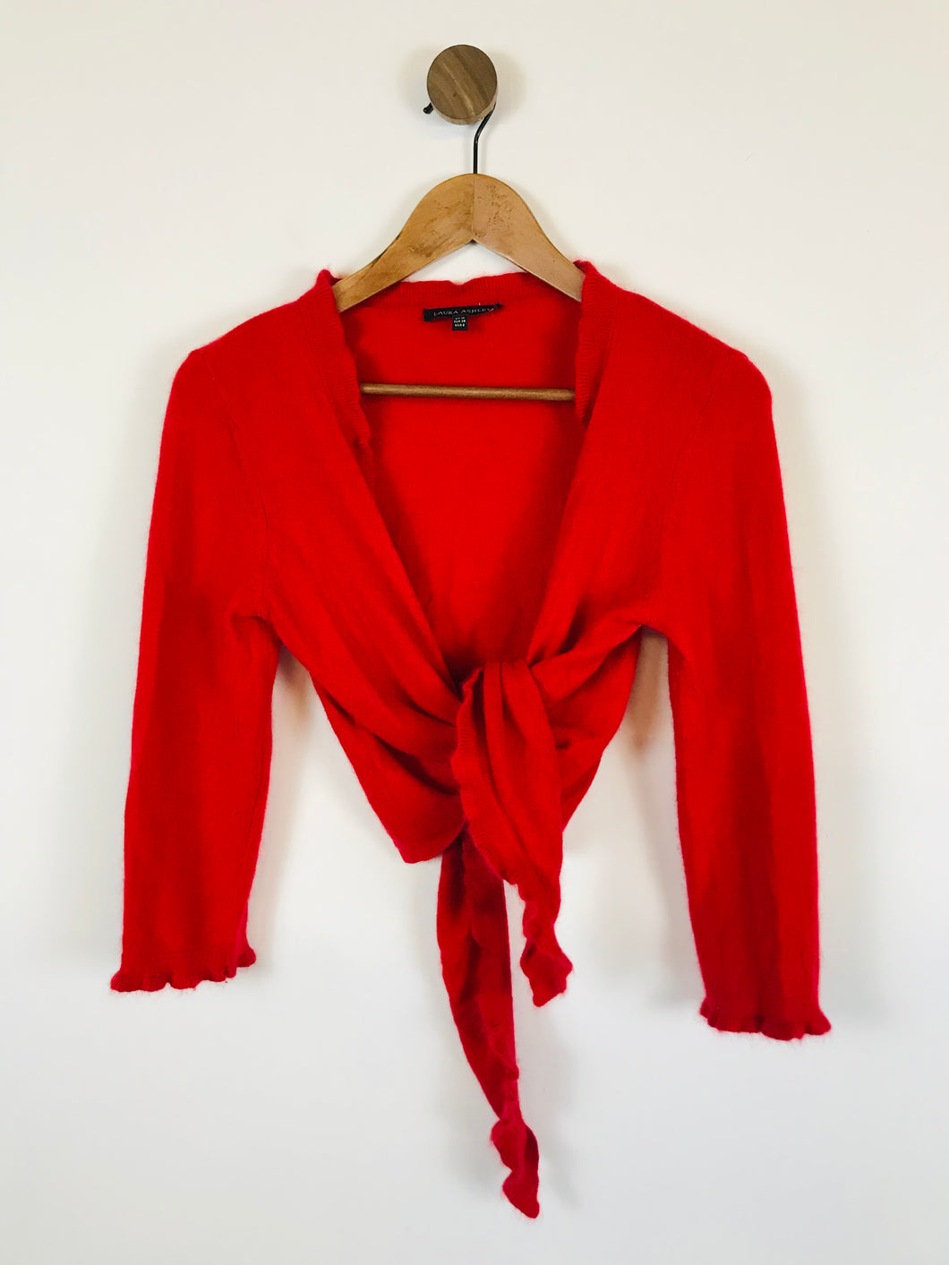 Laura Ashley Women's Angora Blend Tie Cardigan  | UK10 | Red