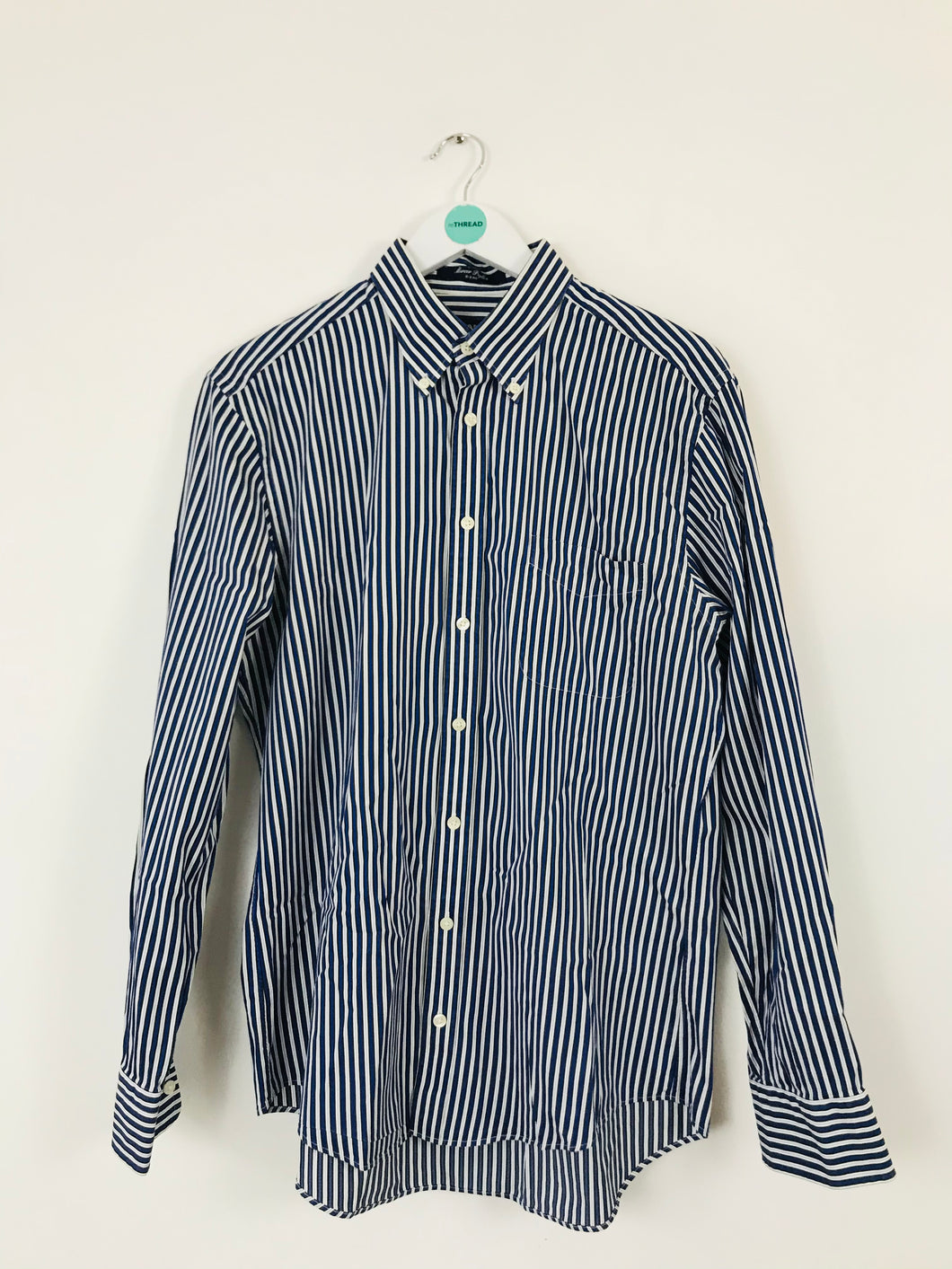 GANT Men’s Long Sleeve Pin Stripe Shirt | L | Blue