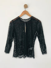 Load image into Gallery viewer, Stradivarius Women&#39;s Lace Blouse NWT | L UK14 | Black

