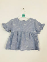 Load image into Gallery viewer, Zara Kid’s Floral Pinstripe Blouse | 18-24 Months | Blue
