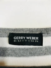Load image into Gallery viewer, Gerry Weber Women&#39;s Striped Embellished Front T-Shirt  | UK12  | Grey
