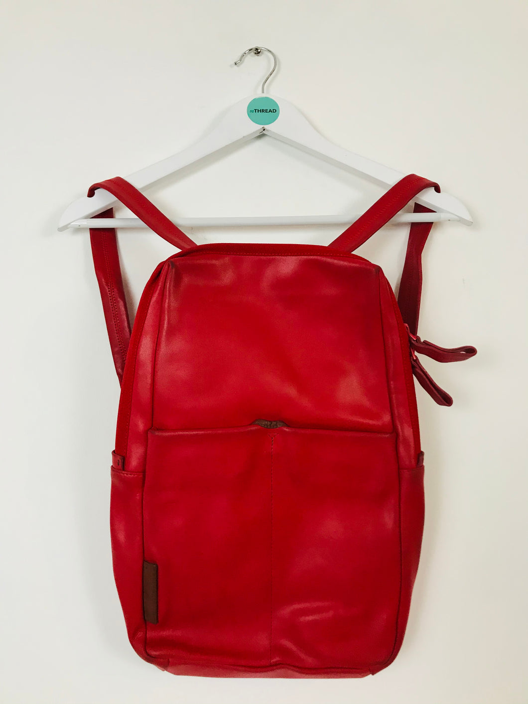 Mandarina Duck Womens Leather Backpack | Medium | Red