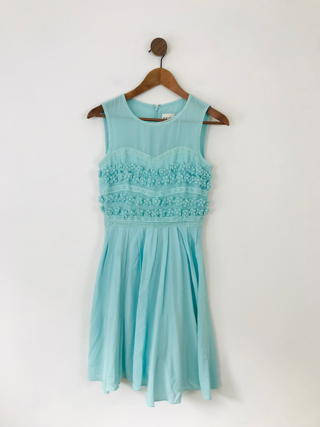 Reiss Women's Silk Pleated A-Line Dress | UK6 | Blue