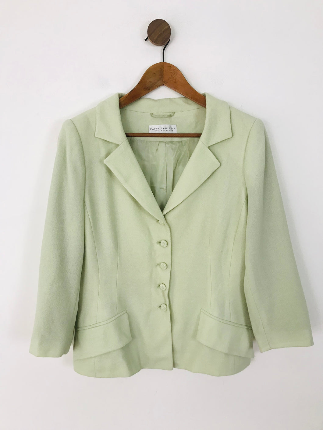 Paddy Campbell Women's Wool Smart Blazer Jacket | UK14 | Green