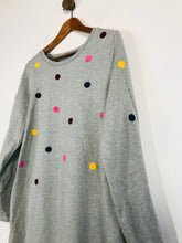 Load image into Gallery viewer, Boden Women&#39;s Polka Dot Sweatshirt Jersey Shift Dress | UK16 | Grey
