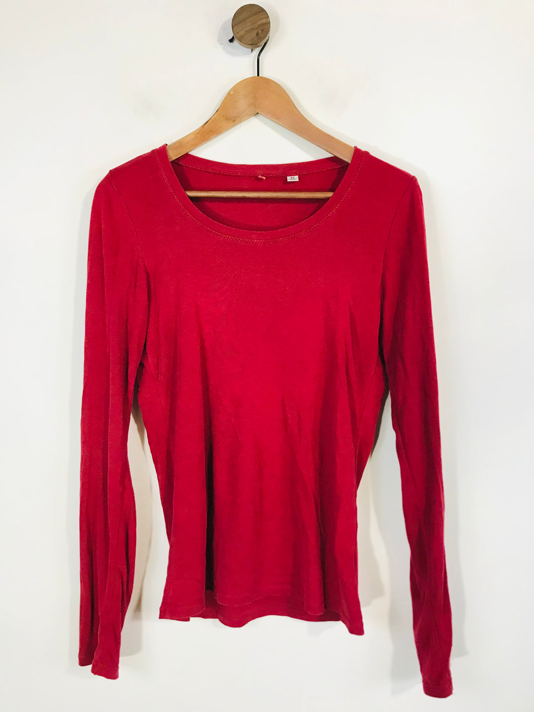 Uniqlo Women's Cotton Long Sleeve T-Shirt | XS UK6-8 | Red