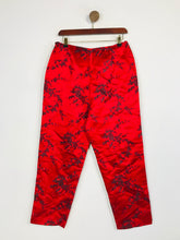 Load image into Gallery viewer, Due per Due Women&#39;s Floral Vintage Casual Trousers | UK10 | Red
