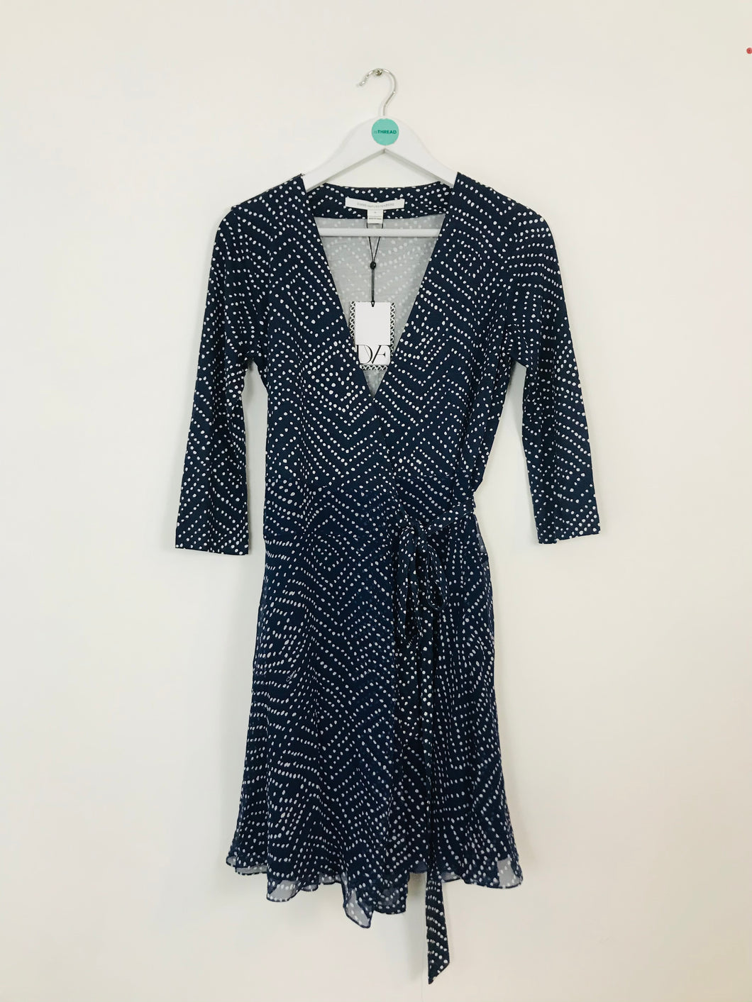 Diane von Furstenberg Women’s Polka Dot Wrap Dress NWT | US6 UK10 | Blue