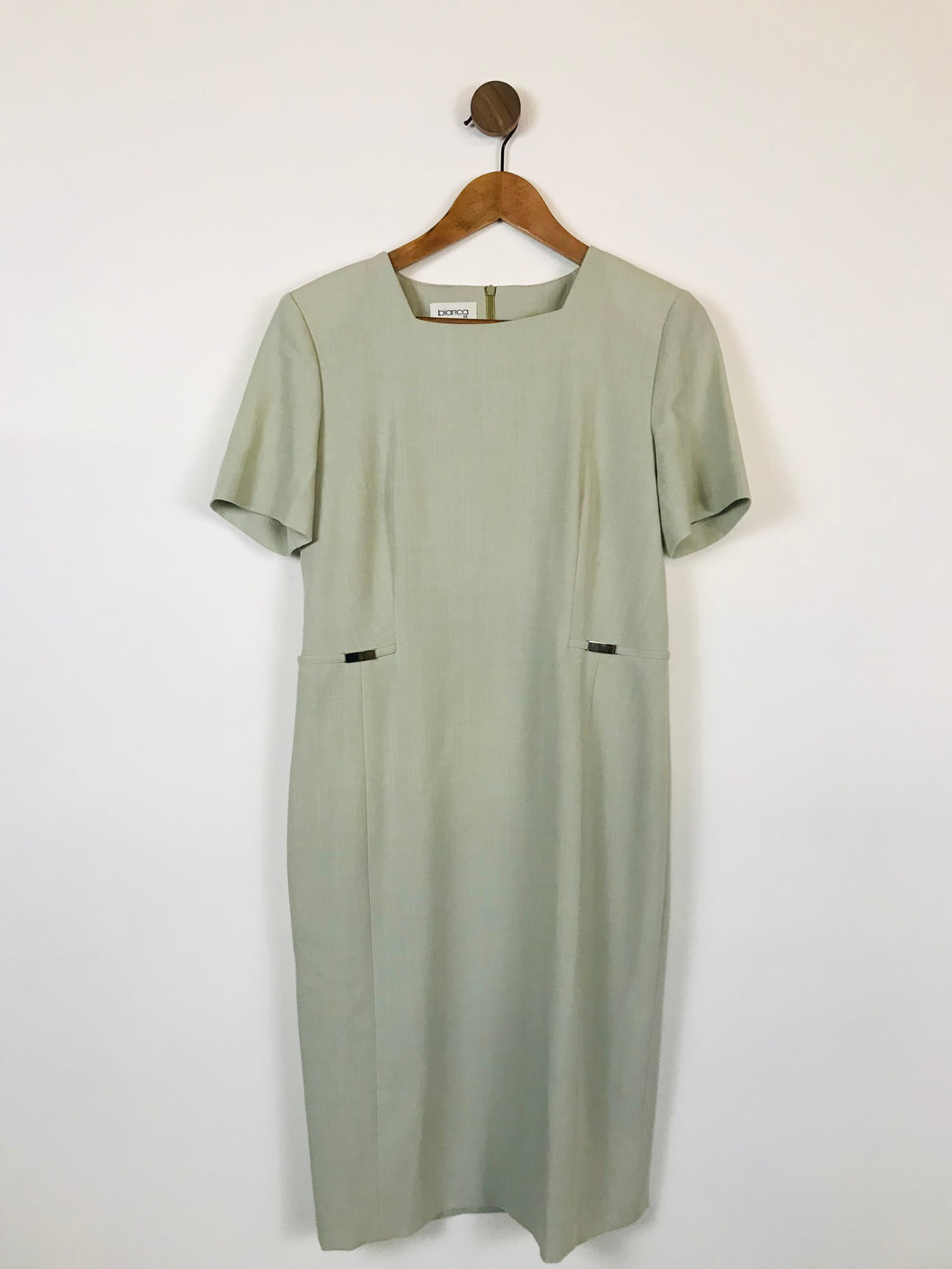 Bianca Women's Wool Blend Sheath Dress | 38 UK10 | Green