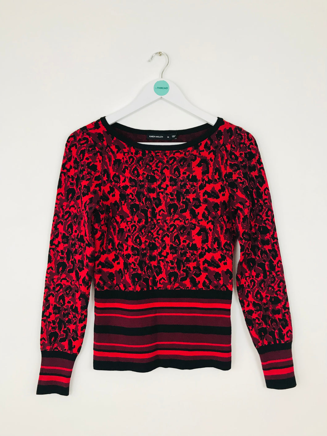 Karen Millen Womens Knit Jumper | M | Red