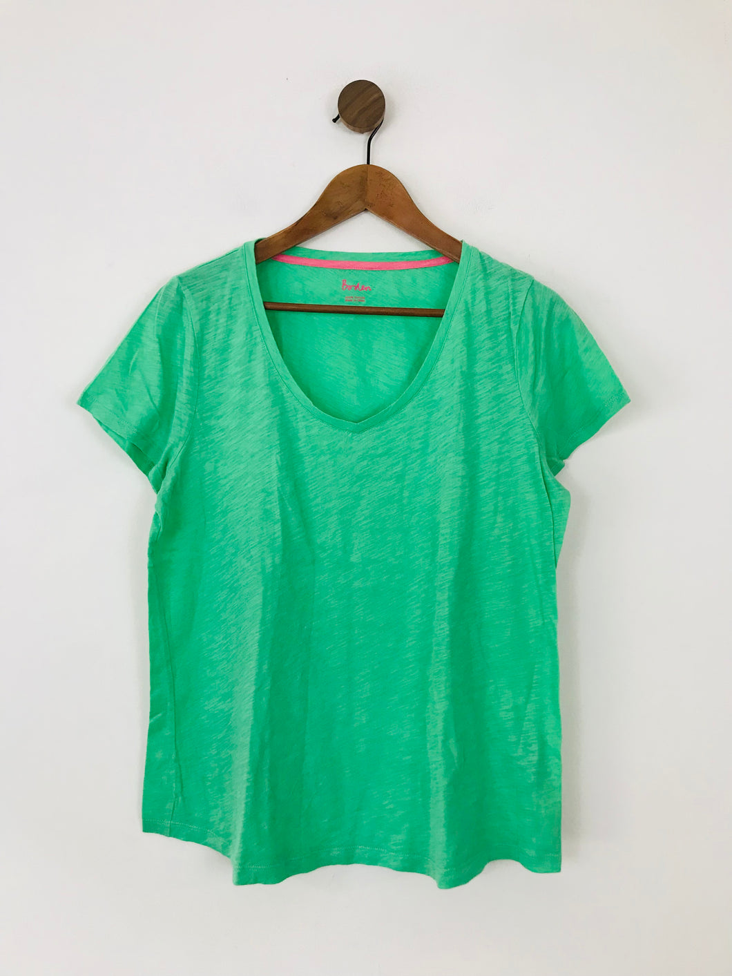 Boden Women's V Neck T-Shirt | M UK10-12 | Green