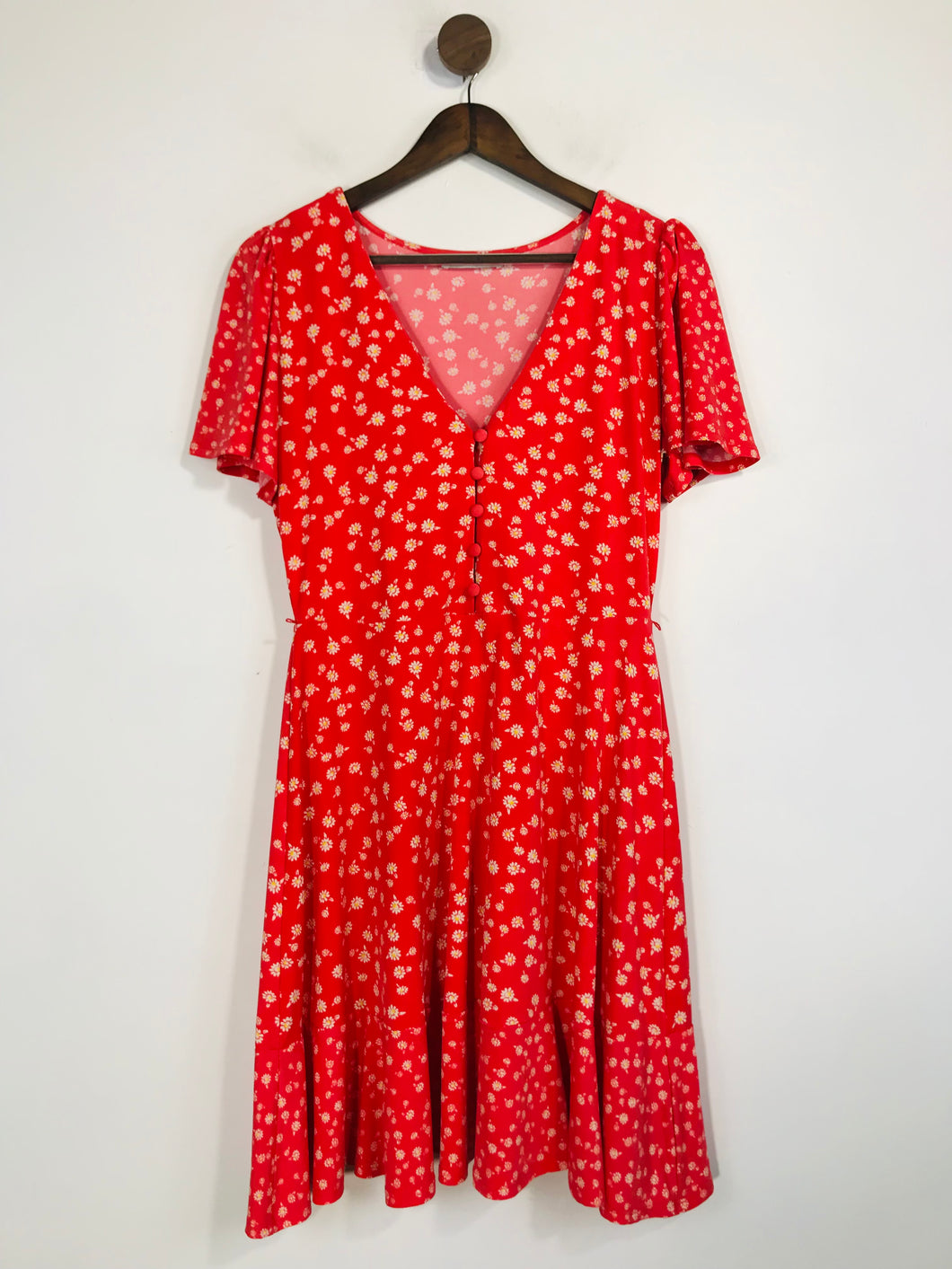 Oasis Women's Floral A-Line Dress | M UK10-12 | Pink
