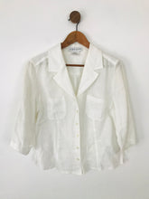 Load image into Gallery viewer, Jaeger Women&#39;s Linen Button-Up Shirt | UK16 | White
