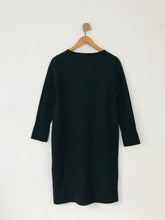 Load image into Gallery viewer, Jaeger Women’s Long Sleeve Wool Jumper Dress | L UK14 | Black
