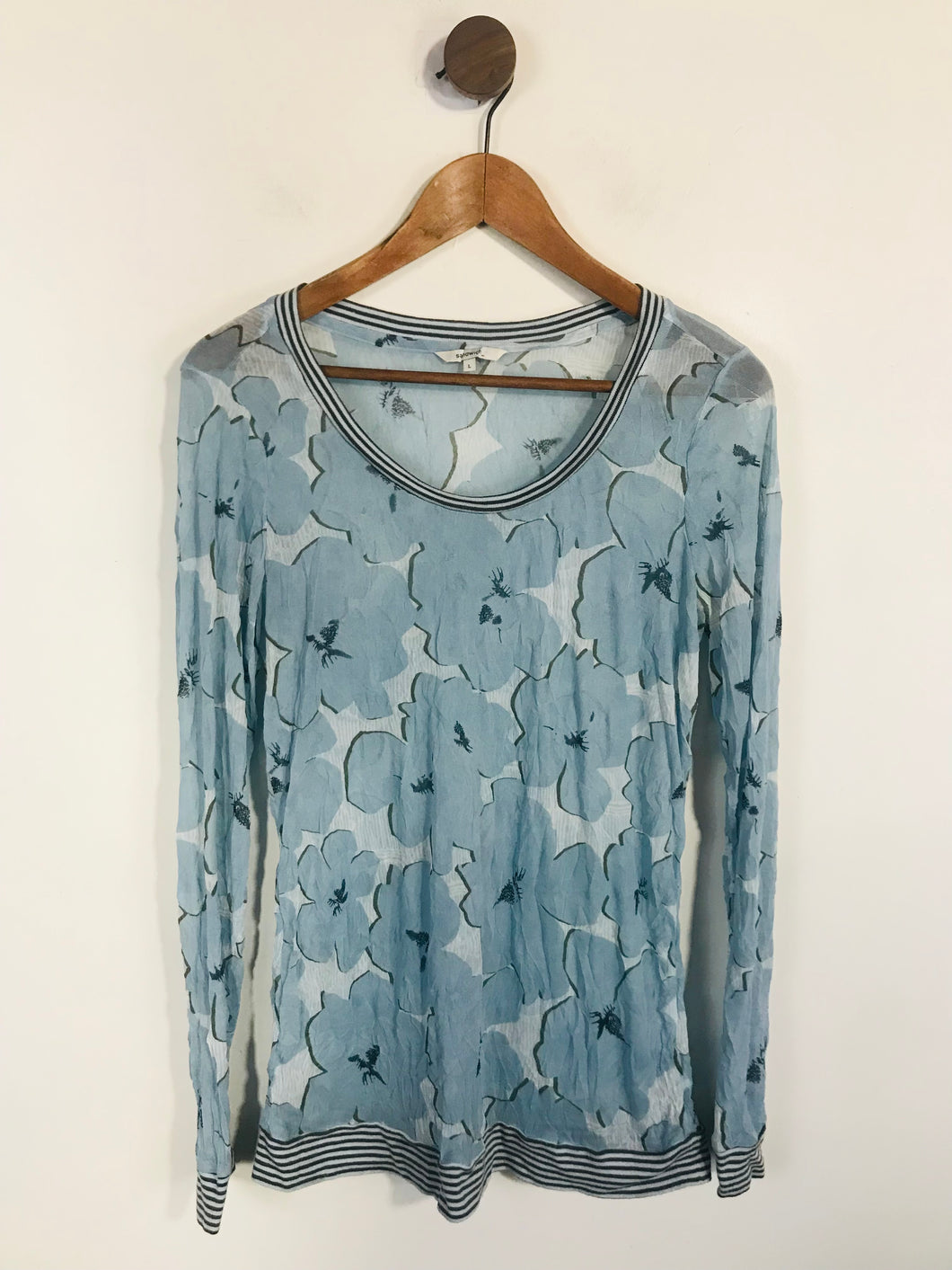 Sandwich Women's Floral Sheer T-Shirt | L UK14 | Blue